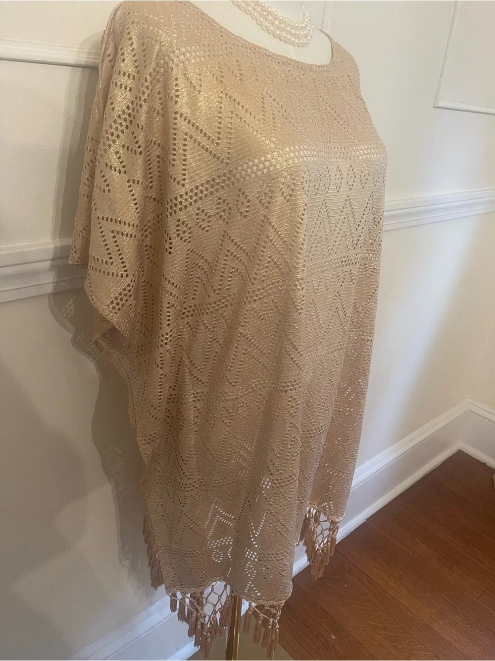 Lilly Pulitzer Gold Crochet Fringe Cover-Up